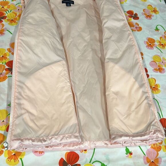 Lands End Pink Puffer Vest - L Pearl Pink - Picture 11 of 13